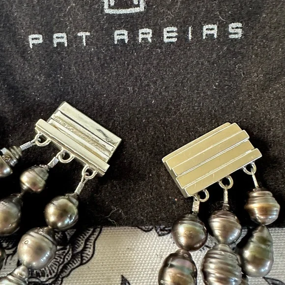 Pat Areias Sterling Silver Multi Strand Pearl Bracelet